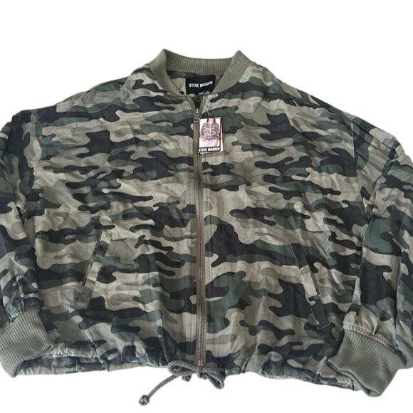 Steve Madden Green Desert Sage Camouflage Full Zip Jacket Size Medium NWT - Picture 2 of 9